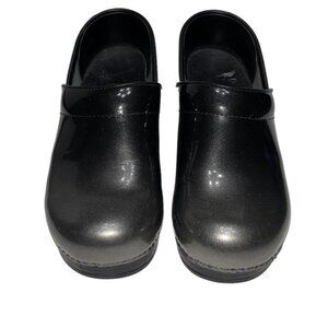 Dansko Women's Metallic Gray Slip On Clog Mules Nursing Shoe Size 37 US Size 6.5